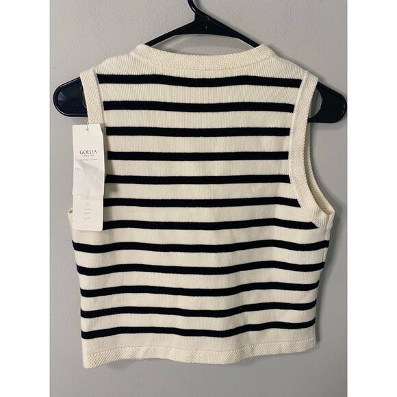 New Goelia Black and White Stripe Vest, Size US 6 - Picture 5 of 6